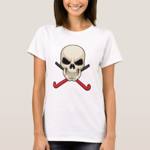 Skull at Hockey with Hockey bat T-Shirt