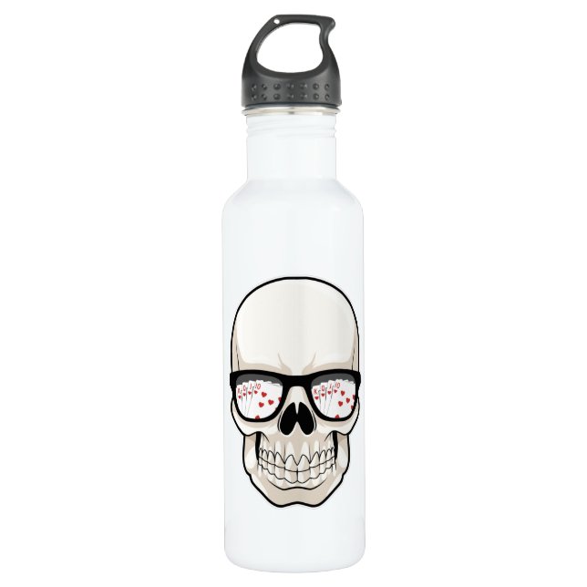 Skull at Poker with Sunglasses 710 Ml Water Bottle (Front)