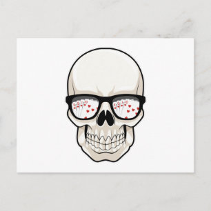 Skull at Poker with Sunglasses Postcard