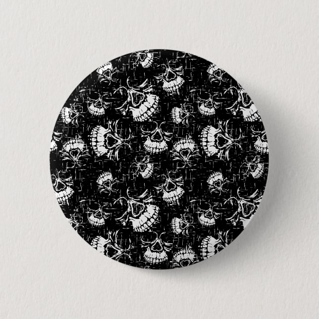 skull background 6 cm round badge (Front)