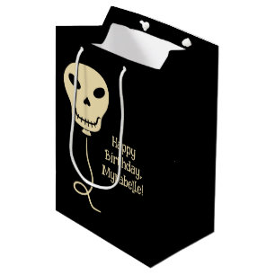 Skull Balloons Personalised Goth Birthday Medium Gift Bag
