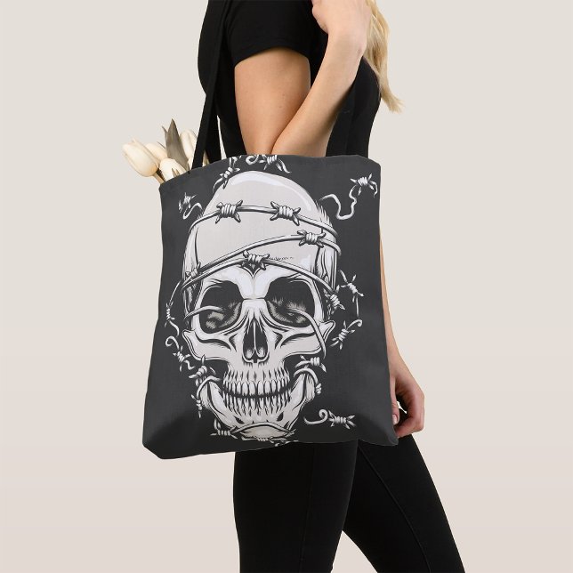 Skull Barbed Wire Tote Bag (Creator Uploaded)