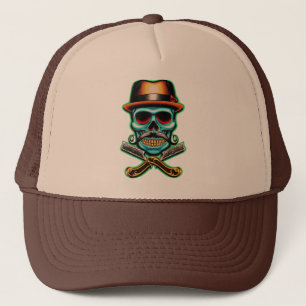 Skull Barber Trucker Hat
