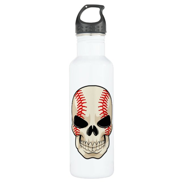 Skull Baseball Sports 710 Ml Water Bottle (Front)