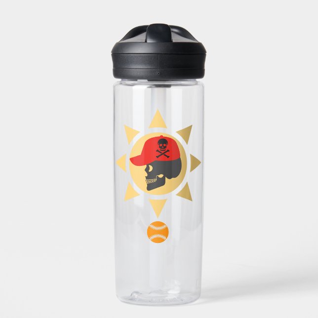 Skull Baseball Water Bottle (Front)