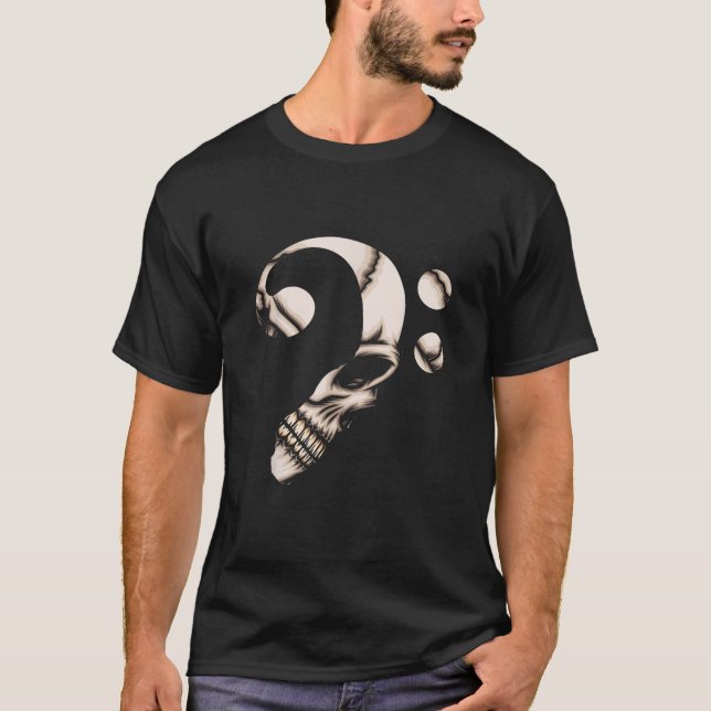 Skull Bass Guitar Player Musician Musical Band Pla T-Shirt (Front)