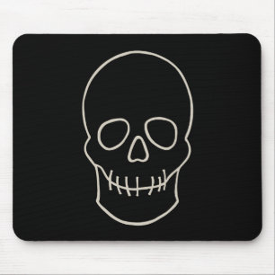 Skull - Bat Black and Bone White Mouse Mat