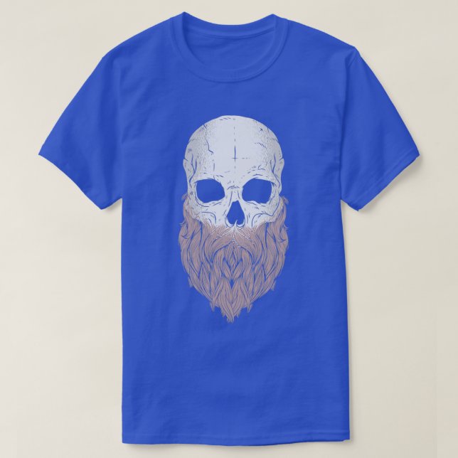 Skull beard full beard T-Shirt (Design Front)