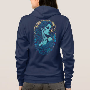 Skull Beauty Gothic Female Portrait Hoodie