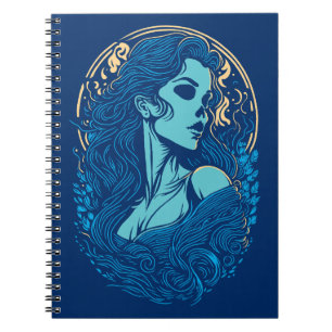 Skull Beauty Gothic Female Portrait Notebook
