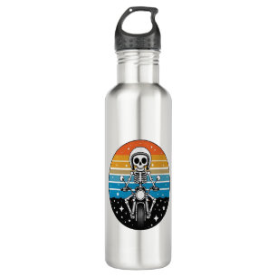 Skull Biker Flame Winged Motorcycle 710 Ml Water Bottle