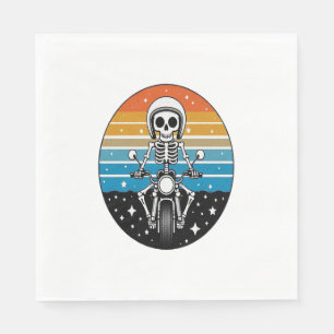 Skull Biker Flame Winged Motorcycle Napkin