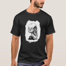 Skull Bird Standing on a Rotary Telephone