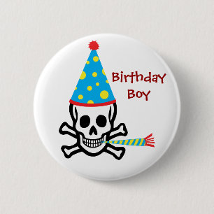 Skull Birthday Boy Pin