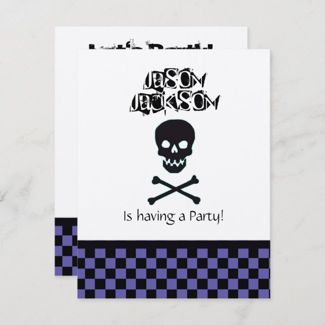 Skull Birthday Party Invitation (Front/Back)