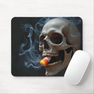 Skull Biting Candy Corn Mouse Mat