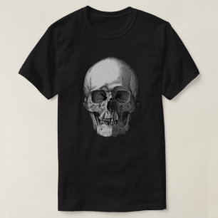Skull Black and White Art  T-Shirt