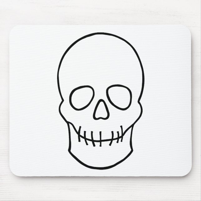 Skull - Black and White Mouse Mat (Front)