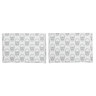 Skull - Black and White Pillowcase