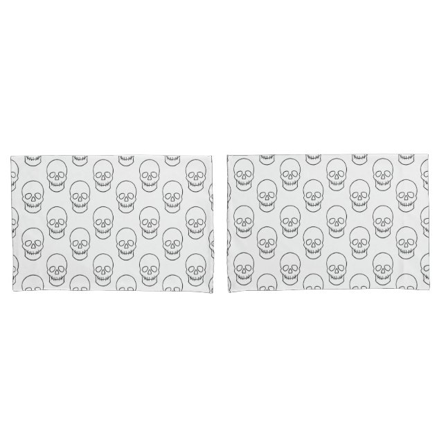 Skull - Black and White Pillowcase (Front-Set)