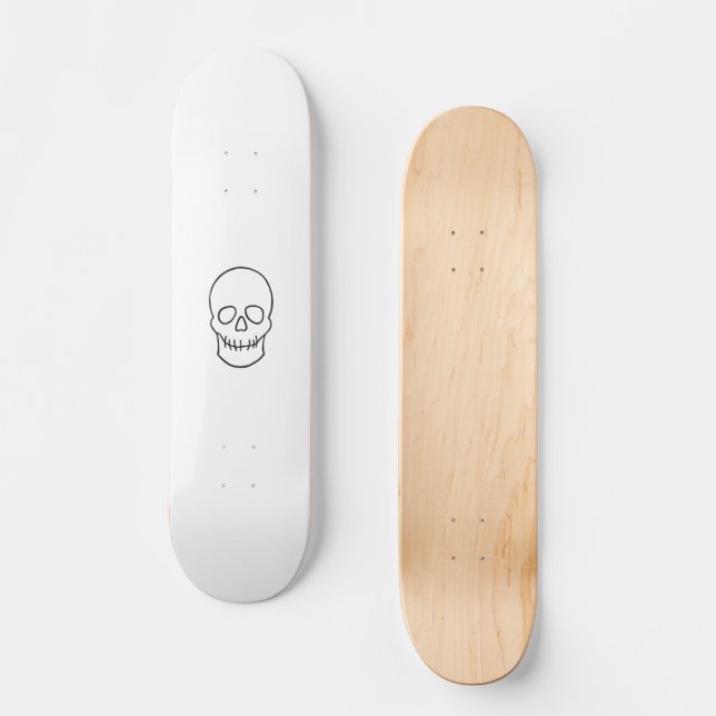 Skull - Black and White Skateboard (Front)