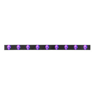 Skull Black Satin Ribbon