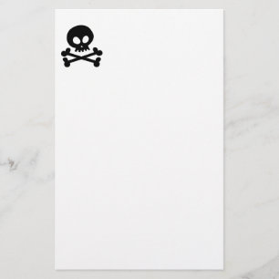 Skull (black) stationery