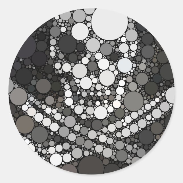 Skull Black White Pirate Classic Round Sticker (Front)
