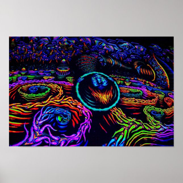 skull blacklight trippy amazing popular best most  poster (Front)