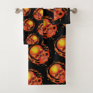 skull Blaze fire Bath Towel Set