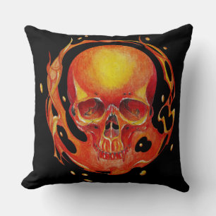 skull Blaze fire Cushion