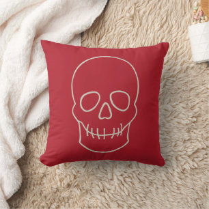 Skull - Blood Red and Bone White Cushion