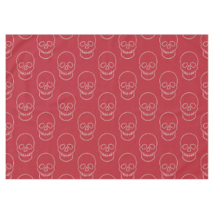 Skull - Blood Red and Bone White Tablecloth