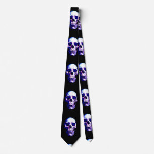 Skull Blue & Black Artwork Tie
