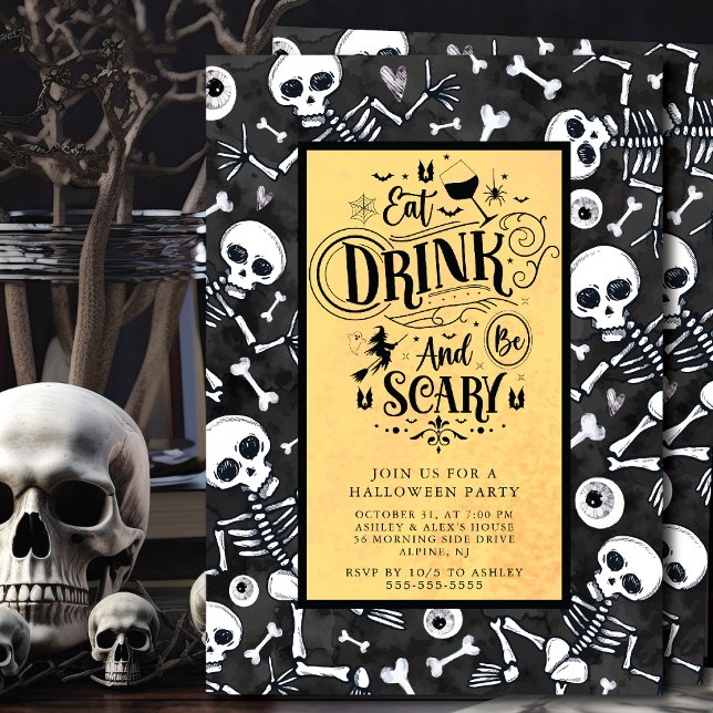 Skull & Bone Bash Halloween Invitation (Creator Uploaded)