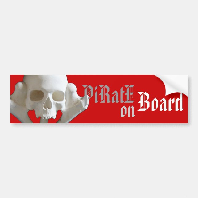 Skull & Bone Pirate Skeleton Car Bumper Stickers (Front)