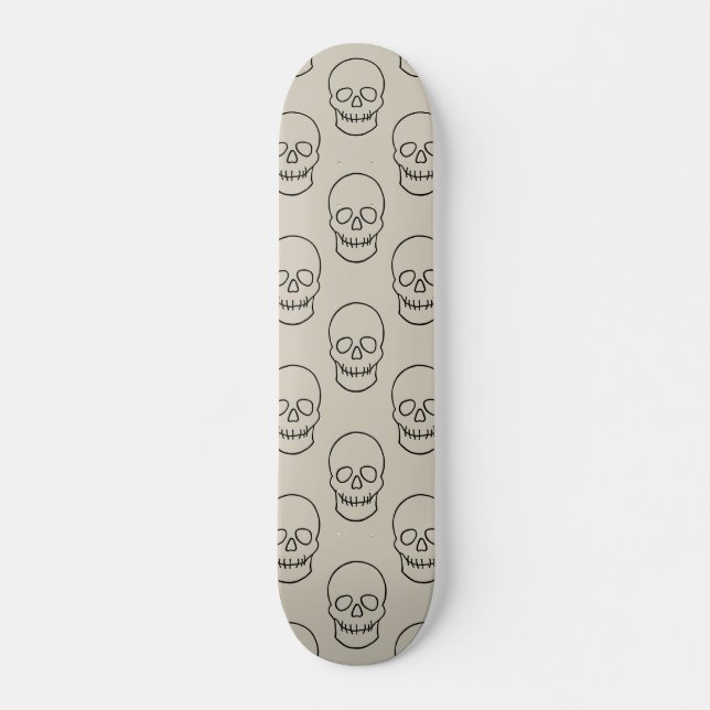 Skull - Bone White and Bat Black Skateboard (Front)