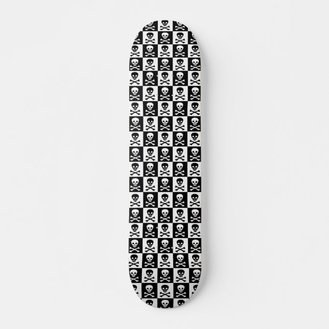 Skull & Bones Checkers Skateboard (Front)