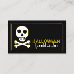 Skull & Bones, Gold Halloween Party Ticket Invite
