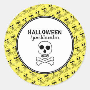 Skull & Bones, Halloween Party Classic Round Sticker
