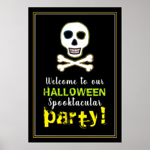 Skull & Bones, Neon Halloween Welcome Sign