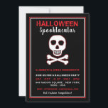 Skull & Bones, Red Halloween Party<br><div class="desc">These invitations are perfect for anyone planning a Halloween celebration. The design features a skull & bones on the front and a tiled skull & bones design on the back and is finished with matching editable wording. This gothic design can be personalised to suit your special event and will be...</div>