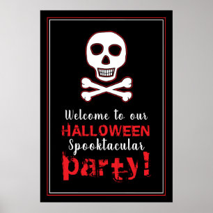 Skull & Bones, Red Halloween Welcome Sign