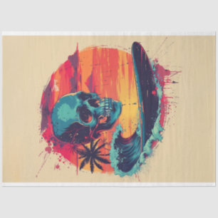 Skull Bones Surf Ride #3 Decoupage Tissue Paper