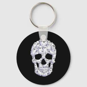 Skull Boo Ghost Funny Boo Ghosts Halloween Costume Key Ring