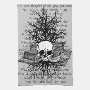 Skull & Books Kitchen Towels