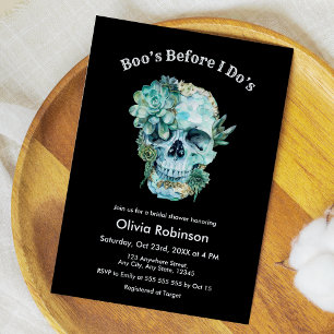 Skull Boo's Before I Do's Halloween Bridal Shower Invitation