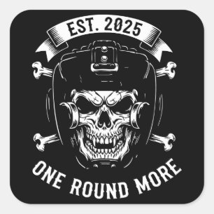 Skull Boxer Helmet Vintage Combat Sports Design Square Sticker