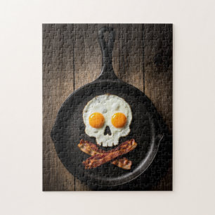 Skull Breakfast – Dark Food Humor Art Jigsaw Puzzle