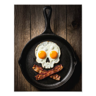 Skull Breakfast – Dark Food Humor Art Photo Print